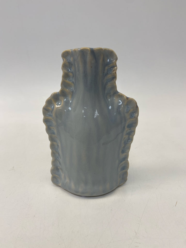 Gray Blue Mottled Ceramic Vase