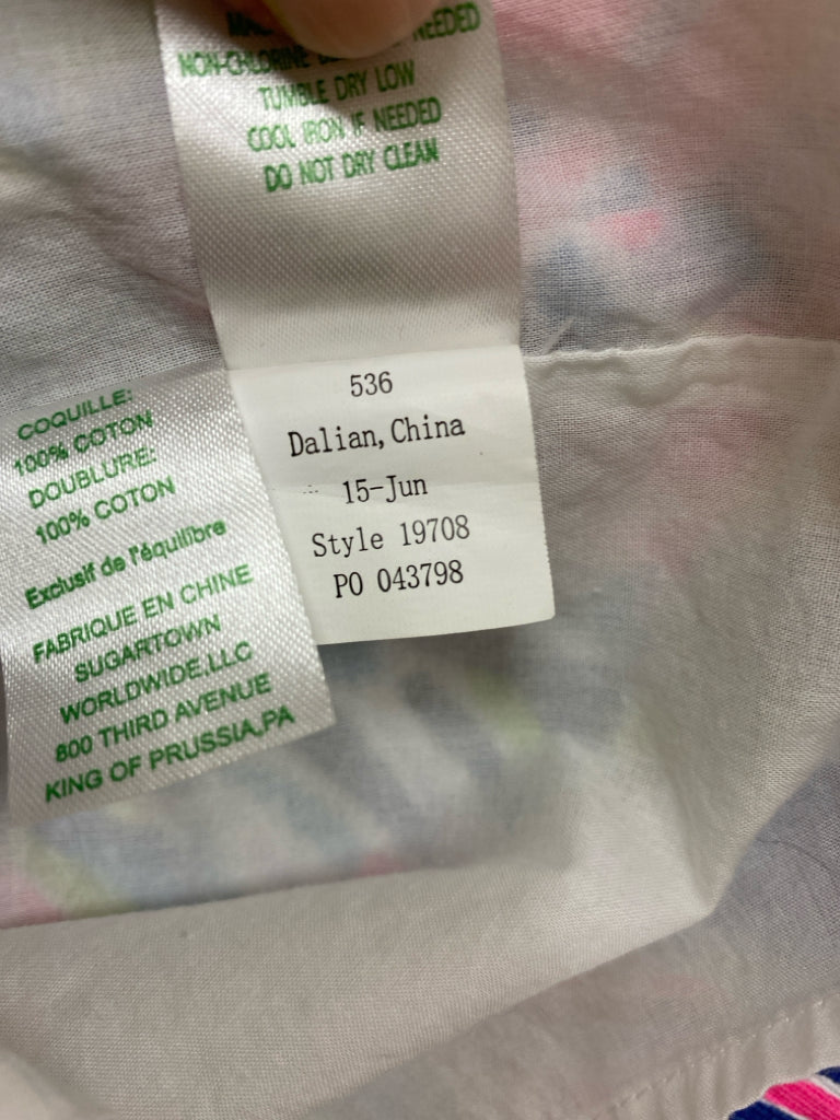 LILLY PULITZER Size 8 Pink White/Blue Sleeveless Ladies Dress