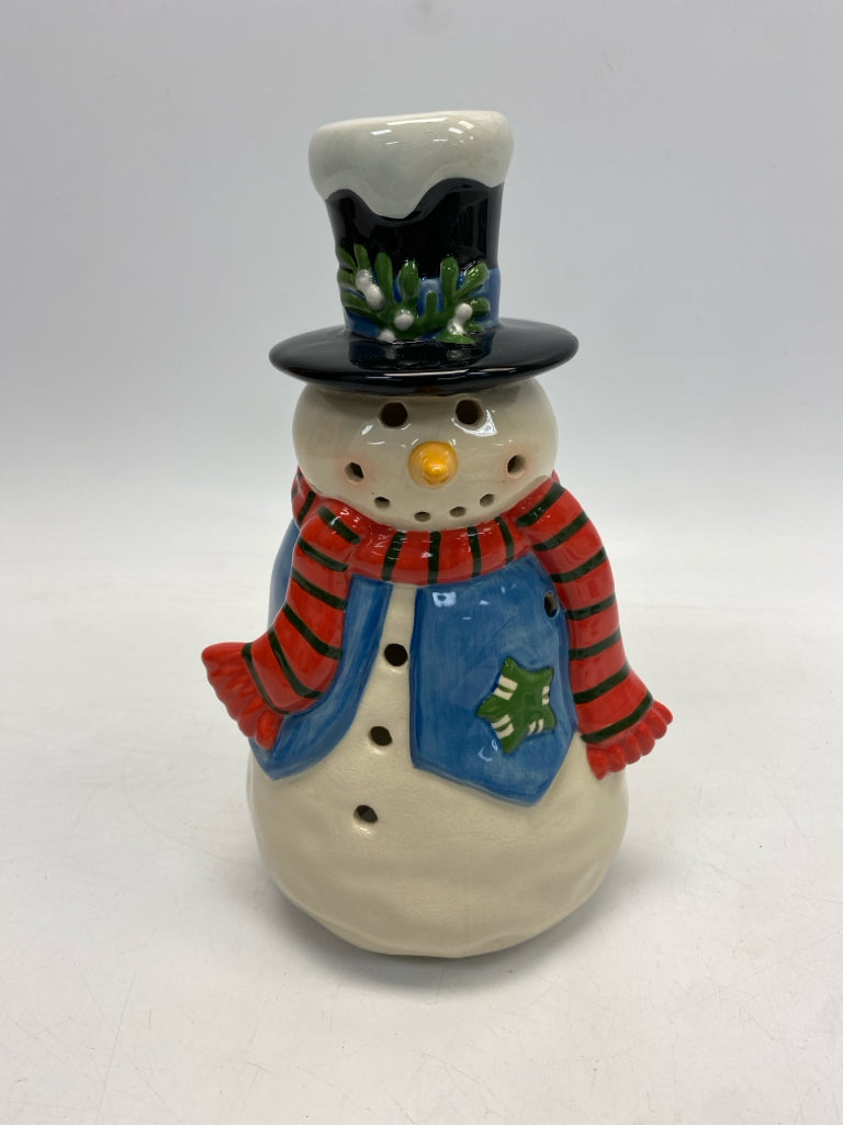 Cream Blue/Red Ceramic Christmas