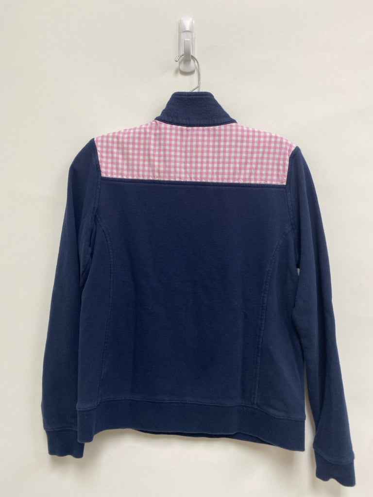 Vineyard Vines Size S Pink/White Navy Quarter Zip Ladies Pullover