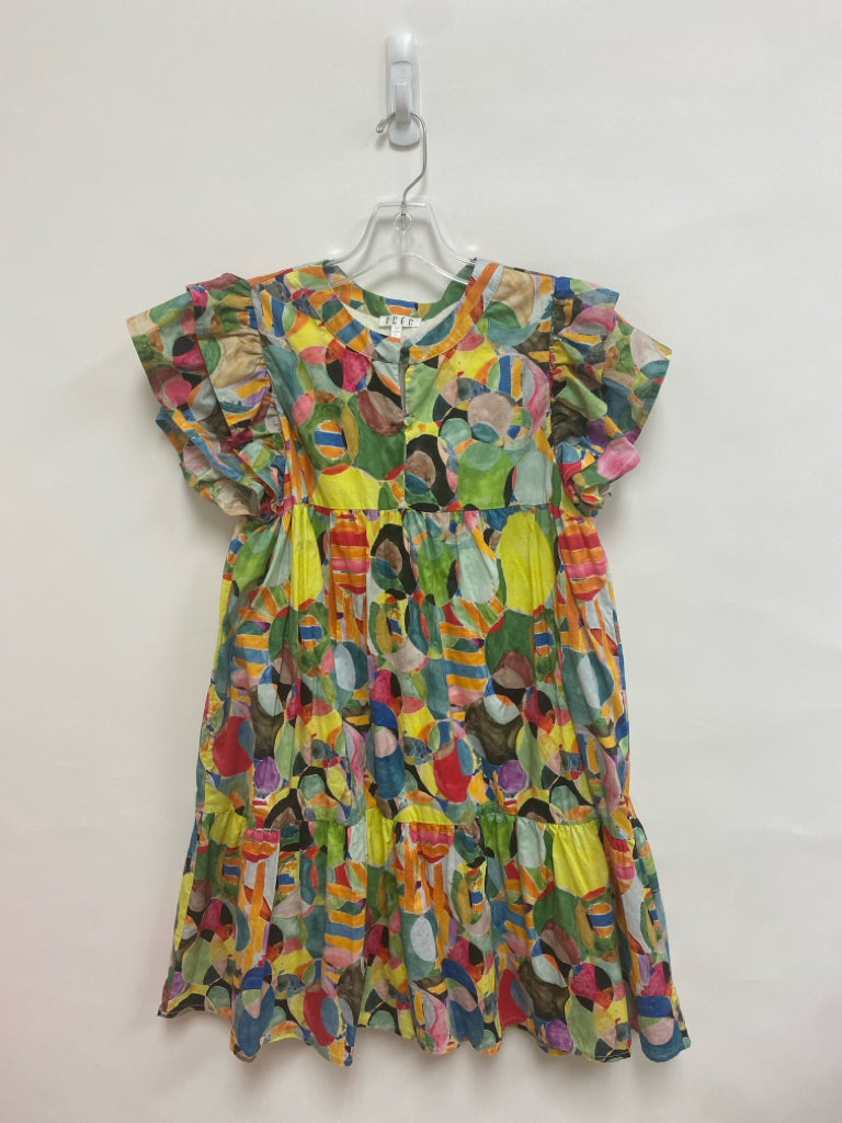TCEC Size L Multi Color Ruffles Ladies Dress
