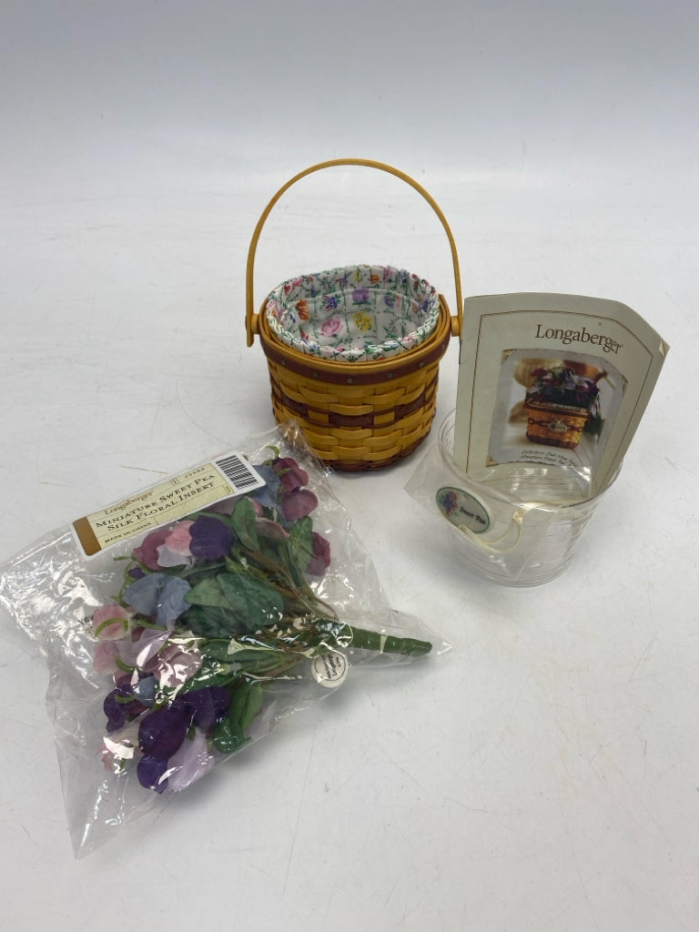 NWOT Longaberger 2008 Collector Club May Series Sweet Pea Basket
