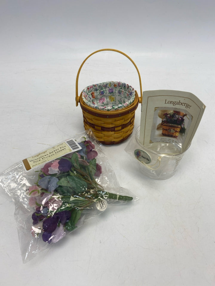 NWOT Longaberger 2008 Collector Club May Series Sweet Pea Basket