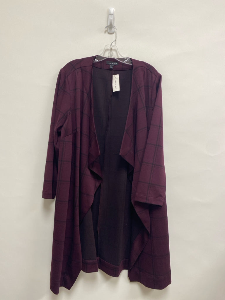 NWT Lane Bryant  SIZE  14/16 Burgundy/Black Plaid Drape Plus Size Jacket