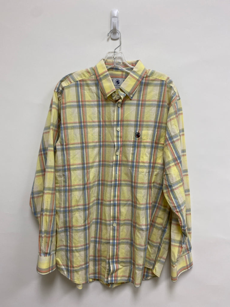 Southern Proper Size L Yellow/Blue Pink/Green Plaid Men&