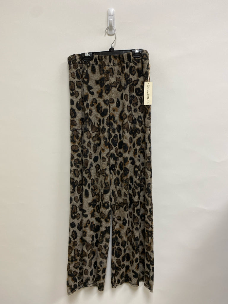 NWT Size M Taupe Black/Brown Animal Print Ladies Pants