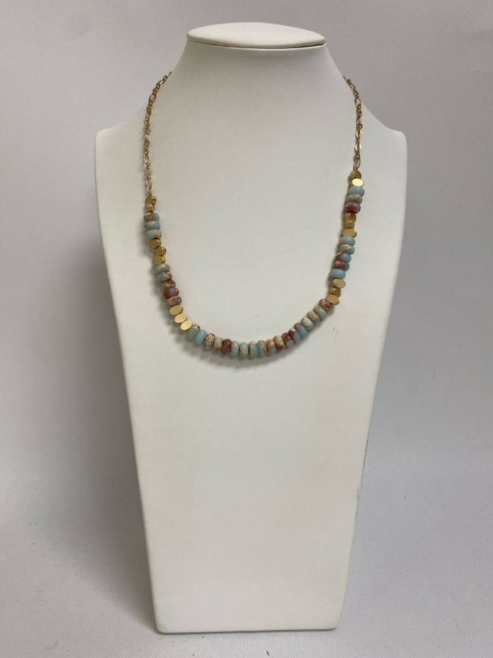 Multi Color Gold Color Stones Necklace