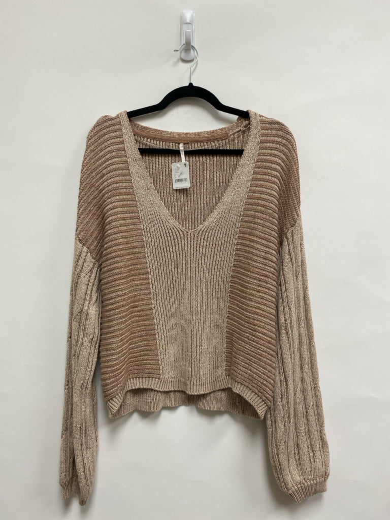 NWT Free People Size L Tan Ladies Sweater