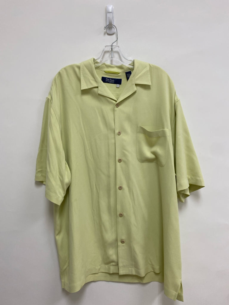 Nat Nast Size XL Pale Yellow Embroidered Silk Men&