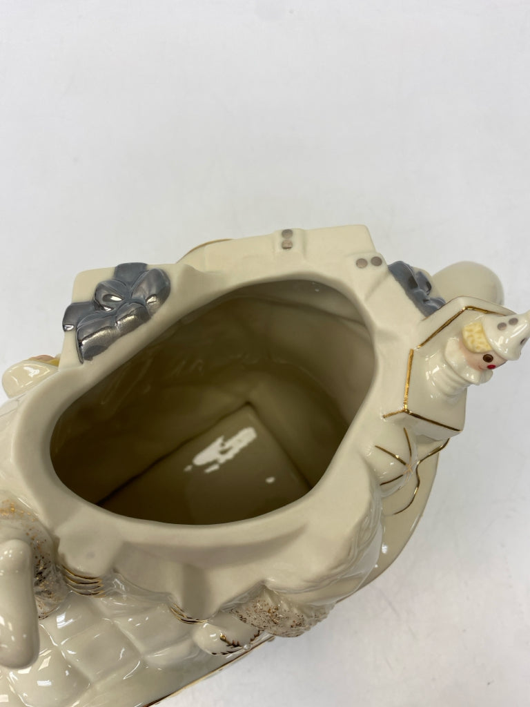 Lenox Cream Silver/Gold Santa Christmas