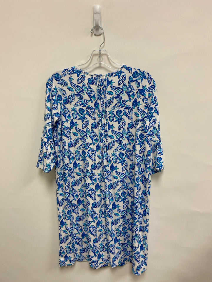 LILLY PULITZER Size S White Blue Shells Ladies Top