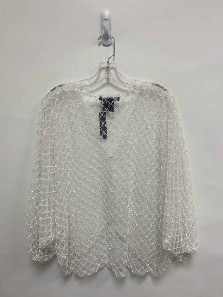 NWT Size OSFA White Beaded Batwing Mesh Ladies Top