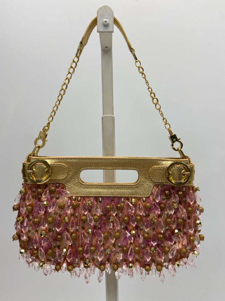 Rafe Pink Gold Beaded Crystal Handbag