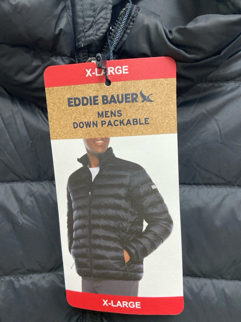 NWT Eddie Bauer Size XL Black Zip Down Down Men&