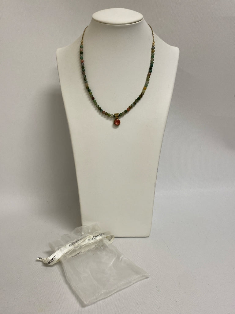 sabika Multi Color Gold Color Beaded Necklace