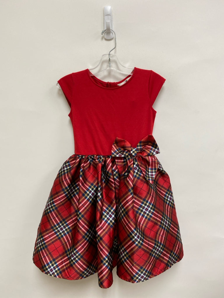 H&amp;M SIZE 6X Red Navy/Tan Plaid Girl&