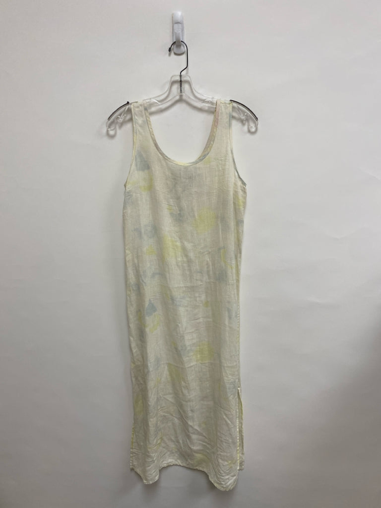 Size P Pale Yellow Blue/Pink Tie Dye Sleeveless Petite Dress
