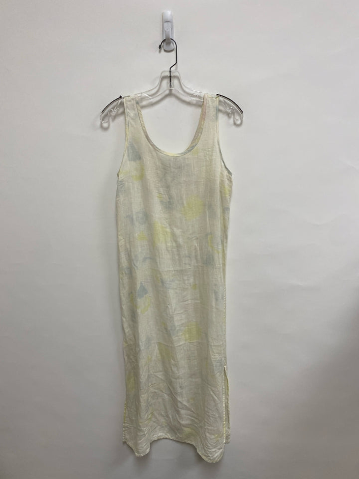 Size P Pale Yellow Blue/Pink Tie Dye Sleeveless Petite Dress