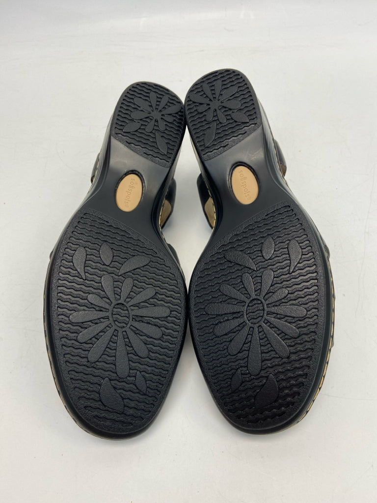 NWOT Softspots  Size 8.5 Black Woven Leather Sandals