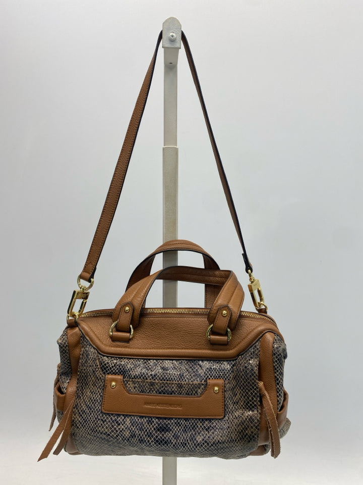 Aimee Kestenberg Brown Black Snakeprint Handbag
