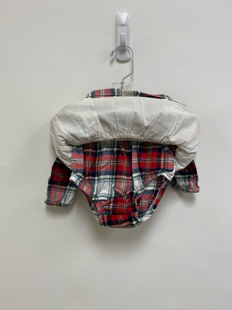 Cat &amp; Jack SIZE 18M White/Red Navy/Green Plaid Girl&