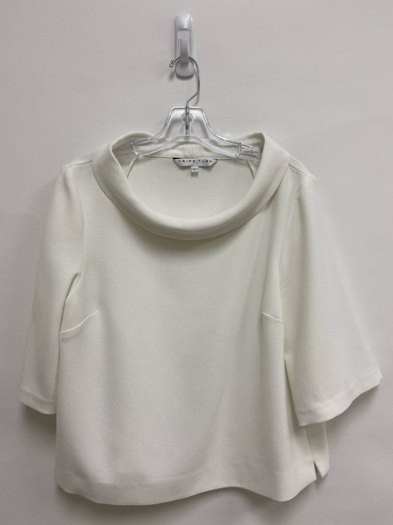 Trina Turk Size L White Bell Sleeves Ladies Top