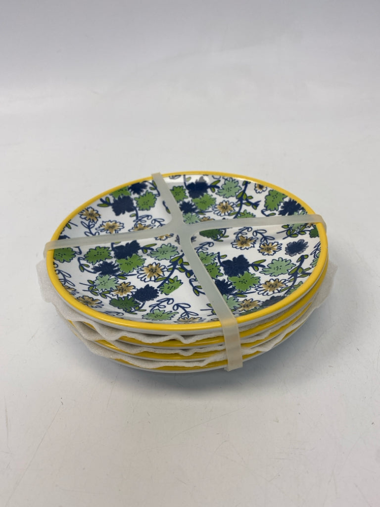 White Blue/Yellow Flowers Ceramic Plate (s)