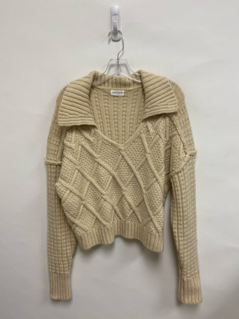 vestique Size S Ivory Texture Cropped Ladies Sweater