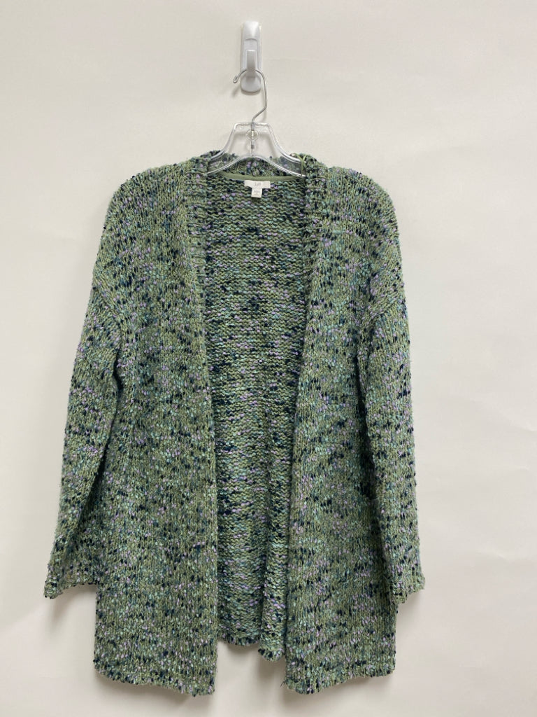 J Jill Size MP Green/Lavender Speckles Drape Petite Sweater
