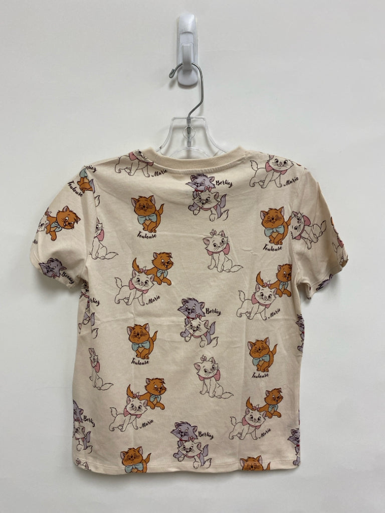 H&amp;M SIZE 8/10 Cream Orange/Gray Cats Girl&