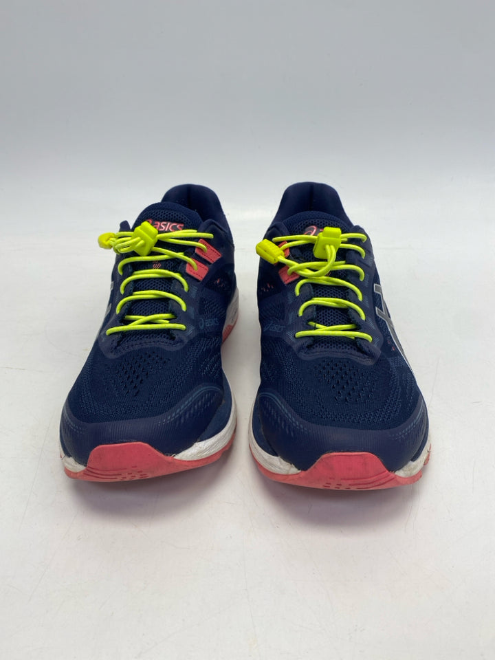 Asics US Shoe Size 10.5 Navy Neon Yellow Lace-up Sneakers