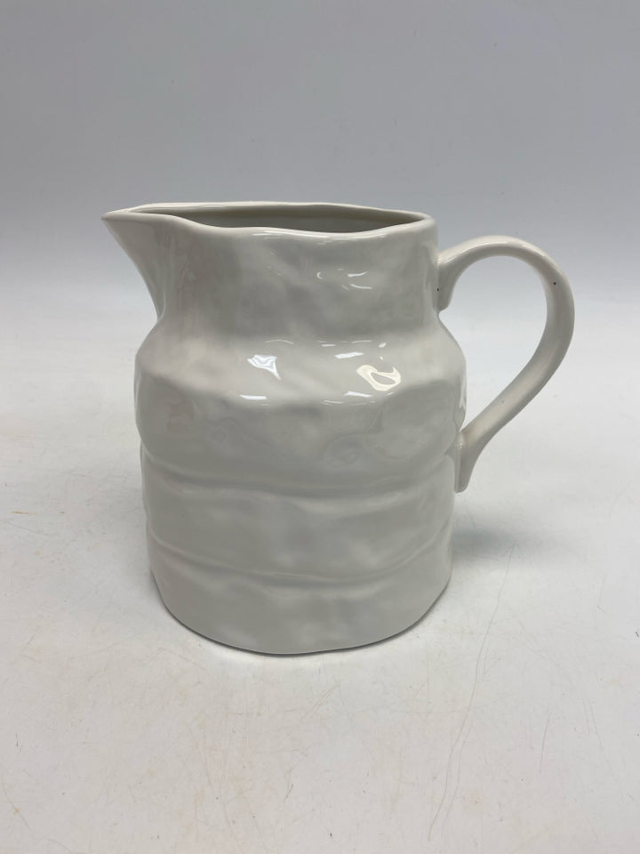 White Stoneware Pitcher