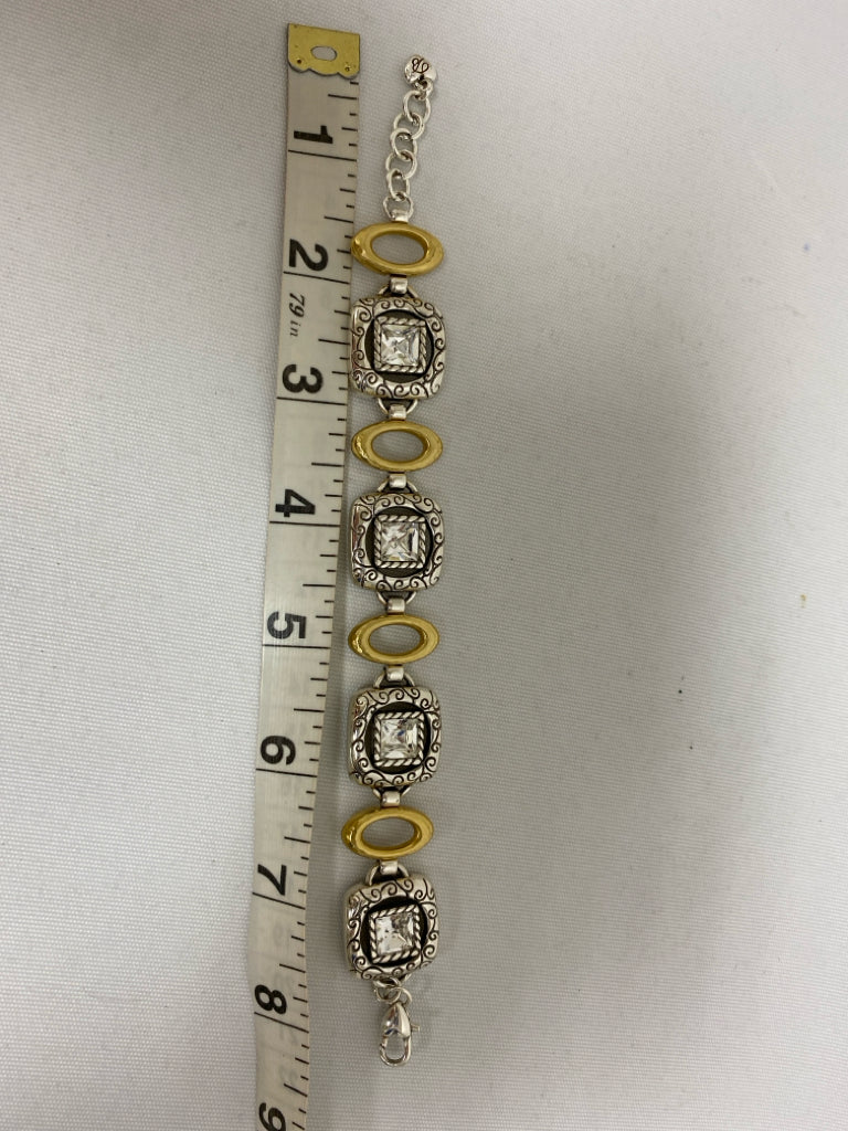 Brighton Silver Color Gold Color Jeweled Bracelet