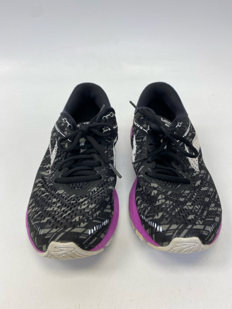 Brooks US Shoe Size 8 Black/Gray Purple Lace-up Sneakers