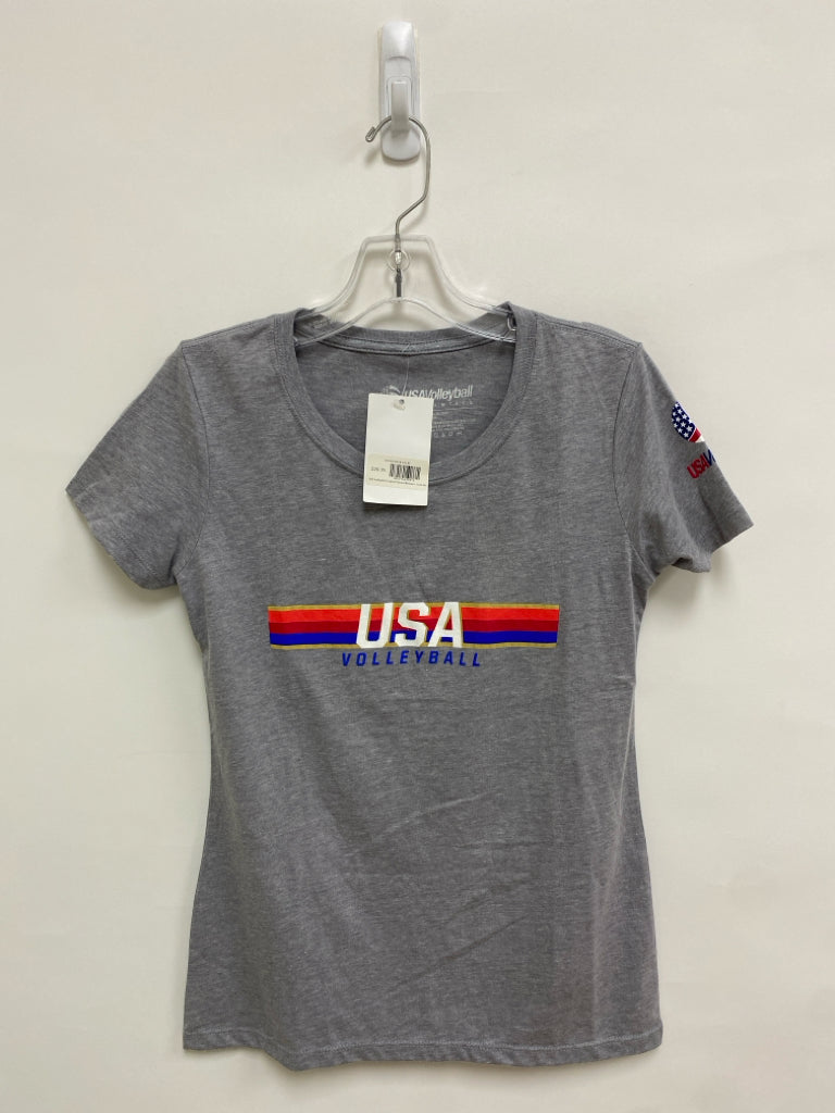 NWT Size M Gray Navy/Red Ladies Top