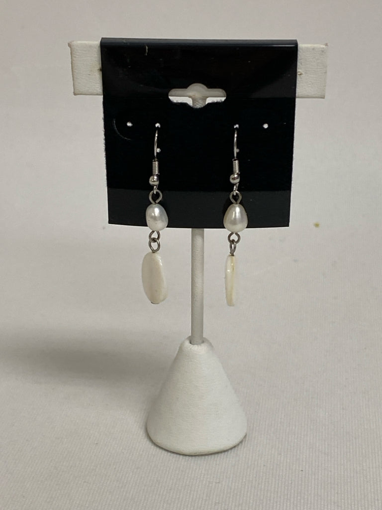 Cream Pearl Disc Earrings