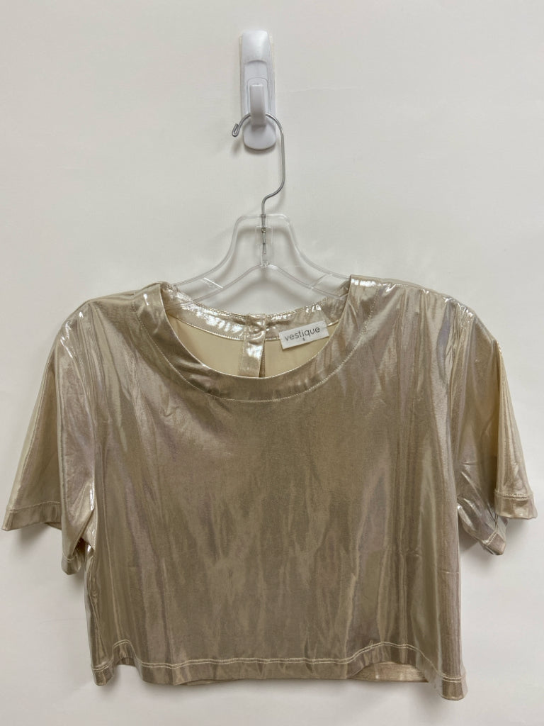 vestique Size S Beige Shimmery Cropped Ladies Top