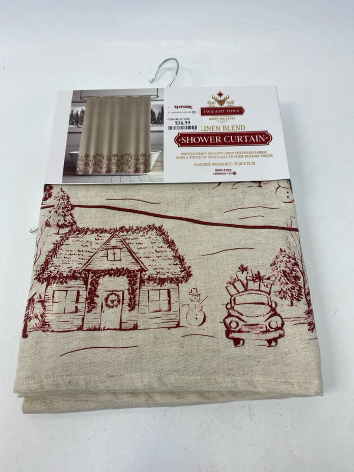 NEW Tan Red Winter Christmas