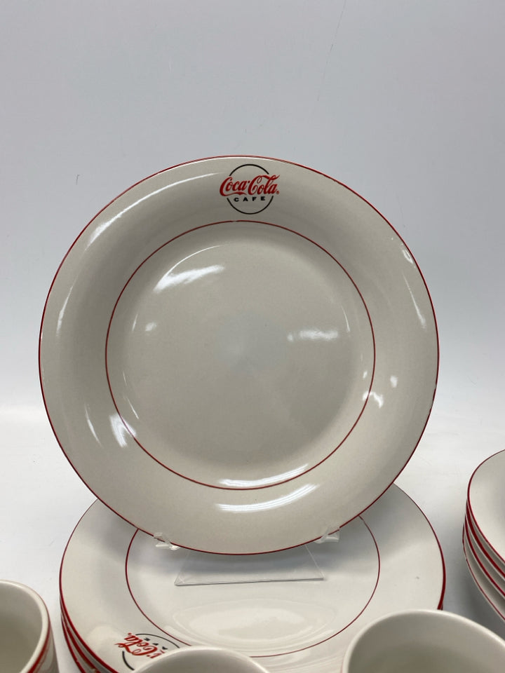 White Red/Black Coca-Cola Dishes