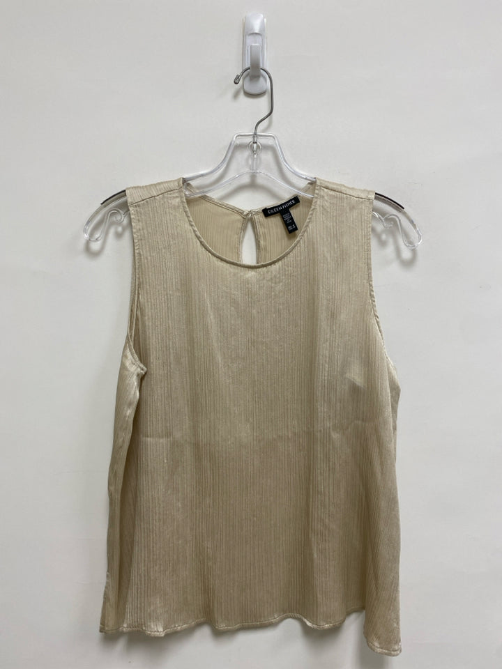 Eileen Fisher Size M Beige Crinkle Tank Silicone Ladies Top