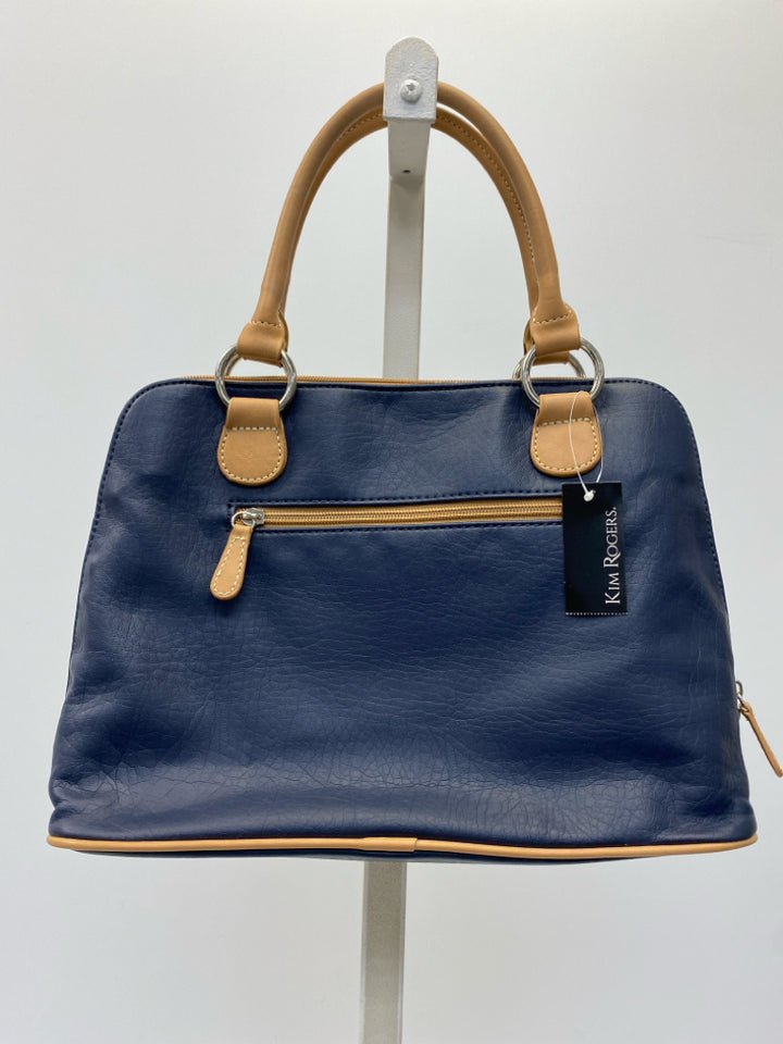 NWT Kim Rogers Navy Brown Handbag