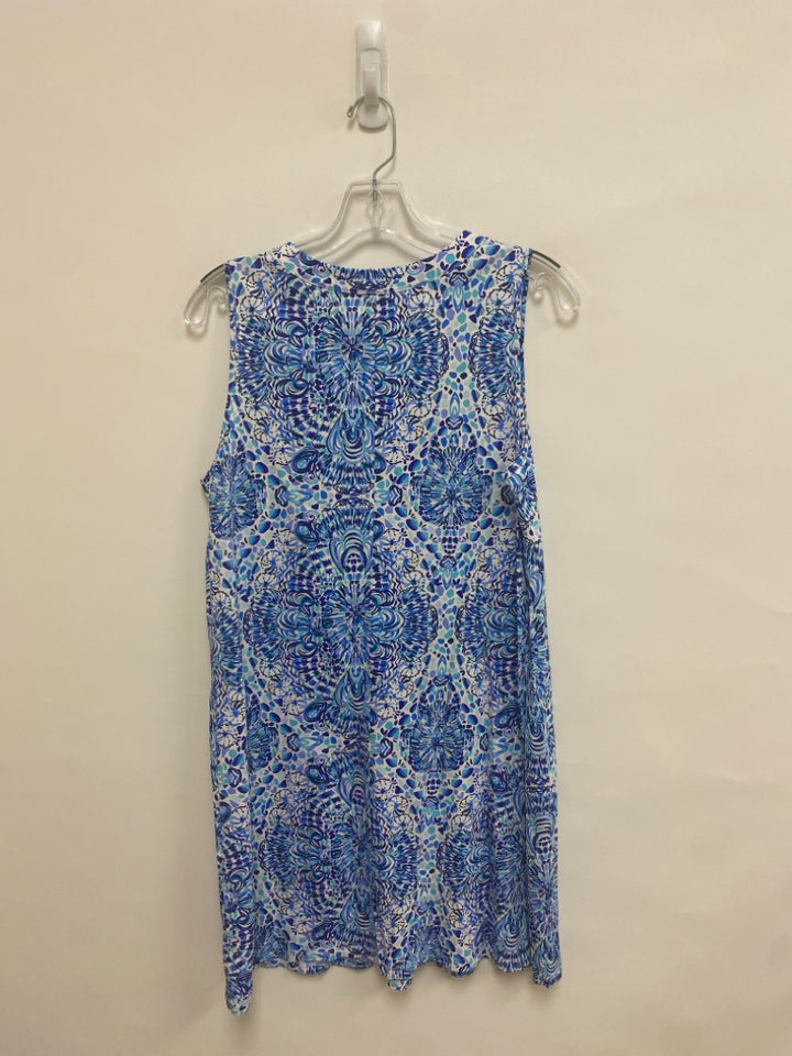 LILLY PULITZER Size M Blue/White Dark Blue Sleeveless Ladies Dress