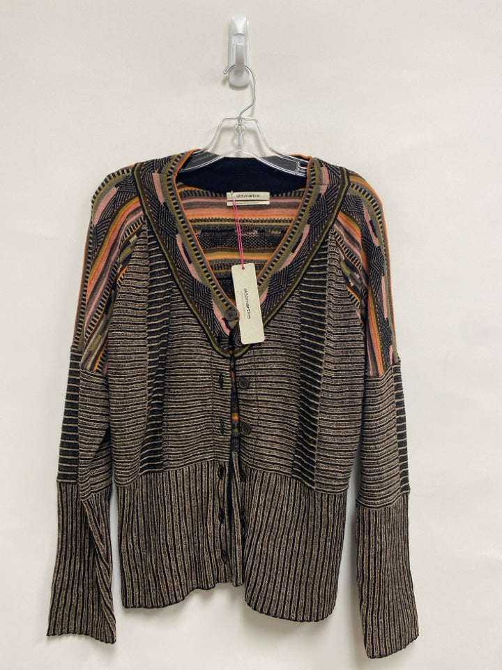 NWT Aldo Martins Size 12 Black Green/Pink Striped Ladies Sweater