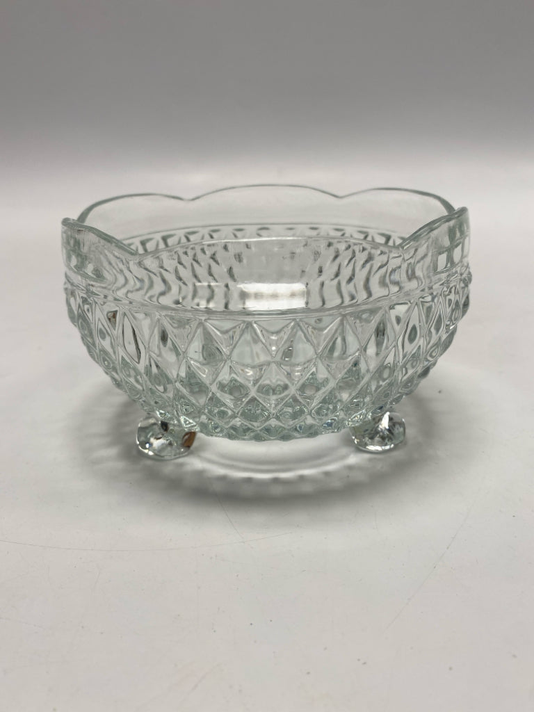 Clear Cut-Glass Candy Container