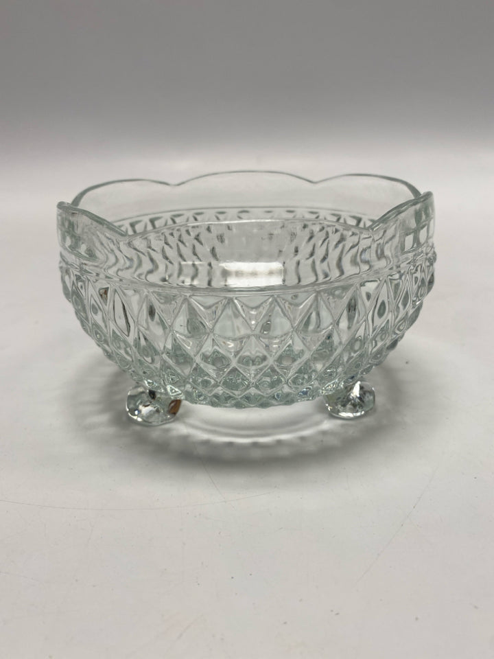 Clear Cut-Glass Candy Container