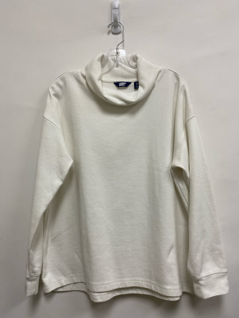 Lands End Size XL White Cowl Neck Ladies Top