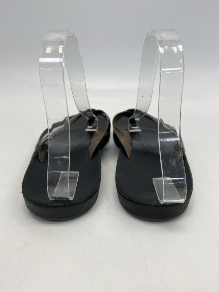 OluKai  Size 7 Black Silver Sandals