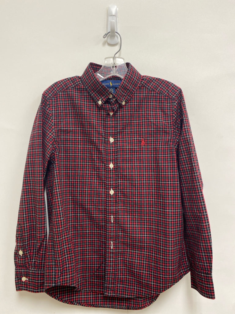 Ralph Lauren SIZE 10/12 Red Black/White Plaid Boy&