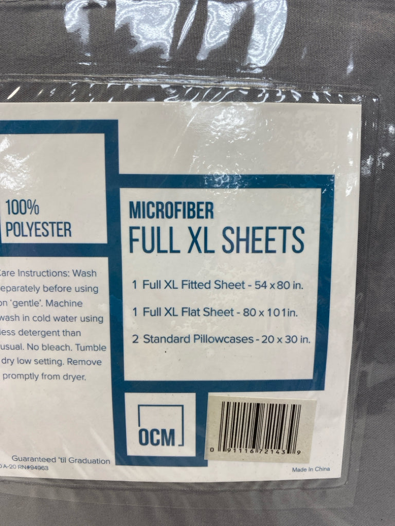 NEW/PKG Gray Microfiber Sheets