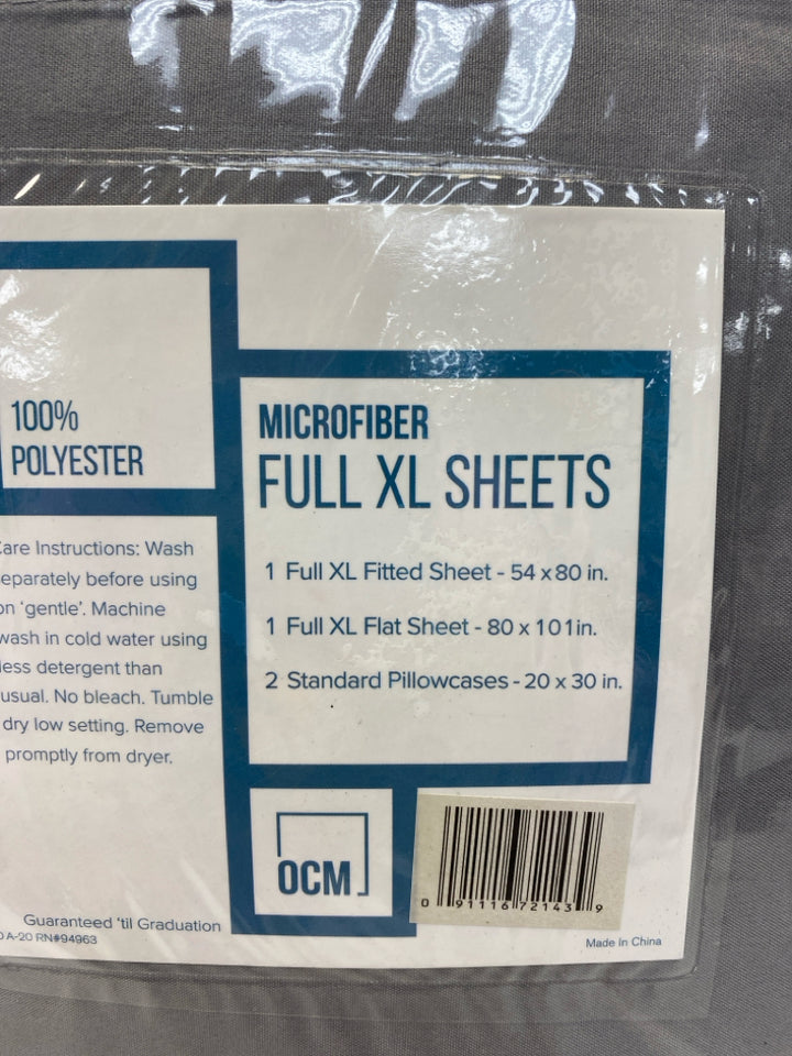 NEW/PKG Gray Microfiber Sheets